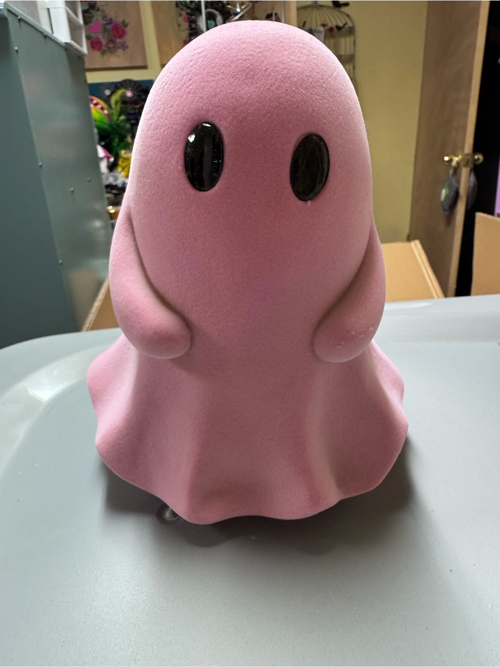 Velvet Pink Ghost Figurine Decorative Accent